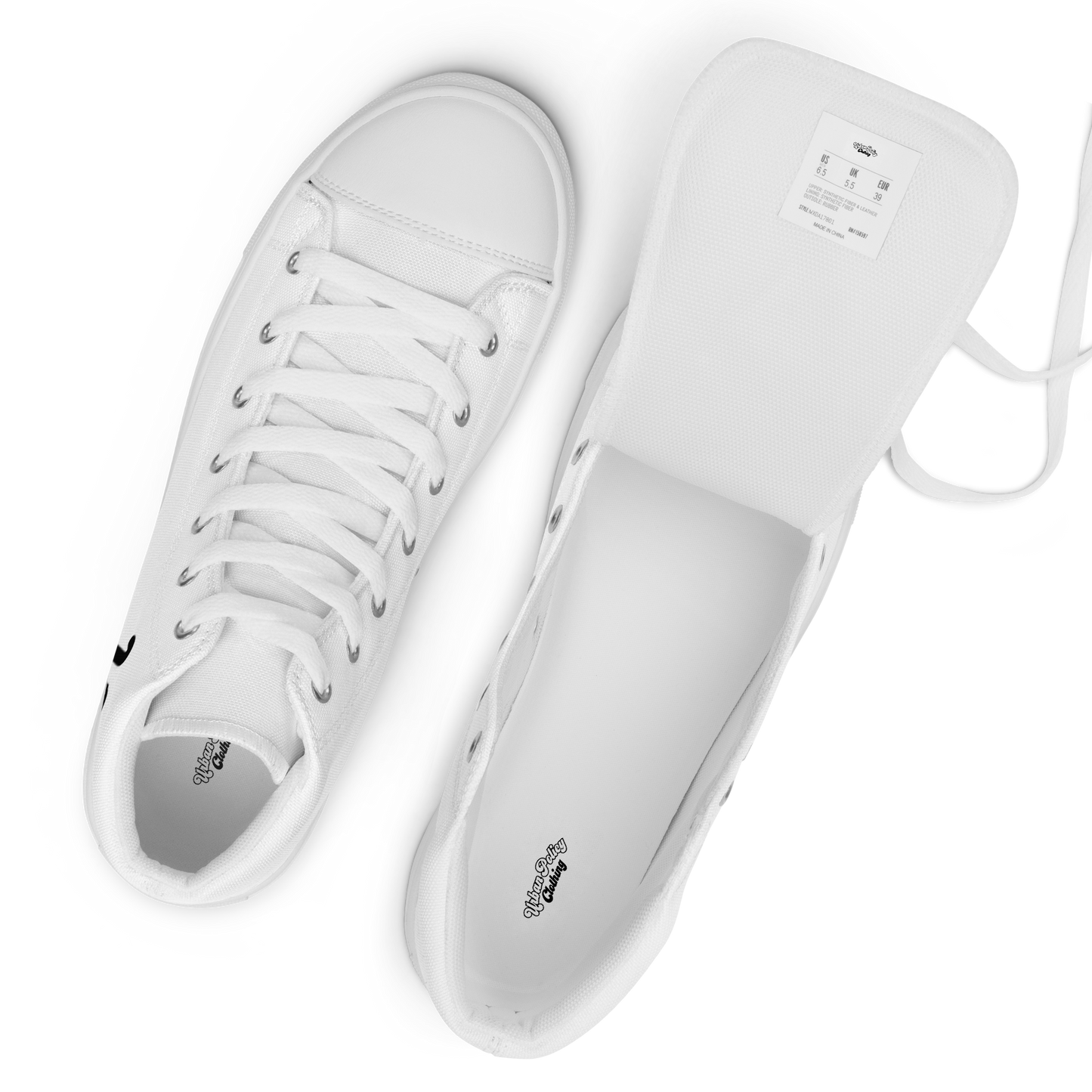 Urban Policy high top canvas shoes.