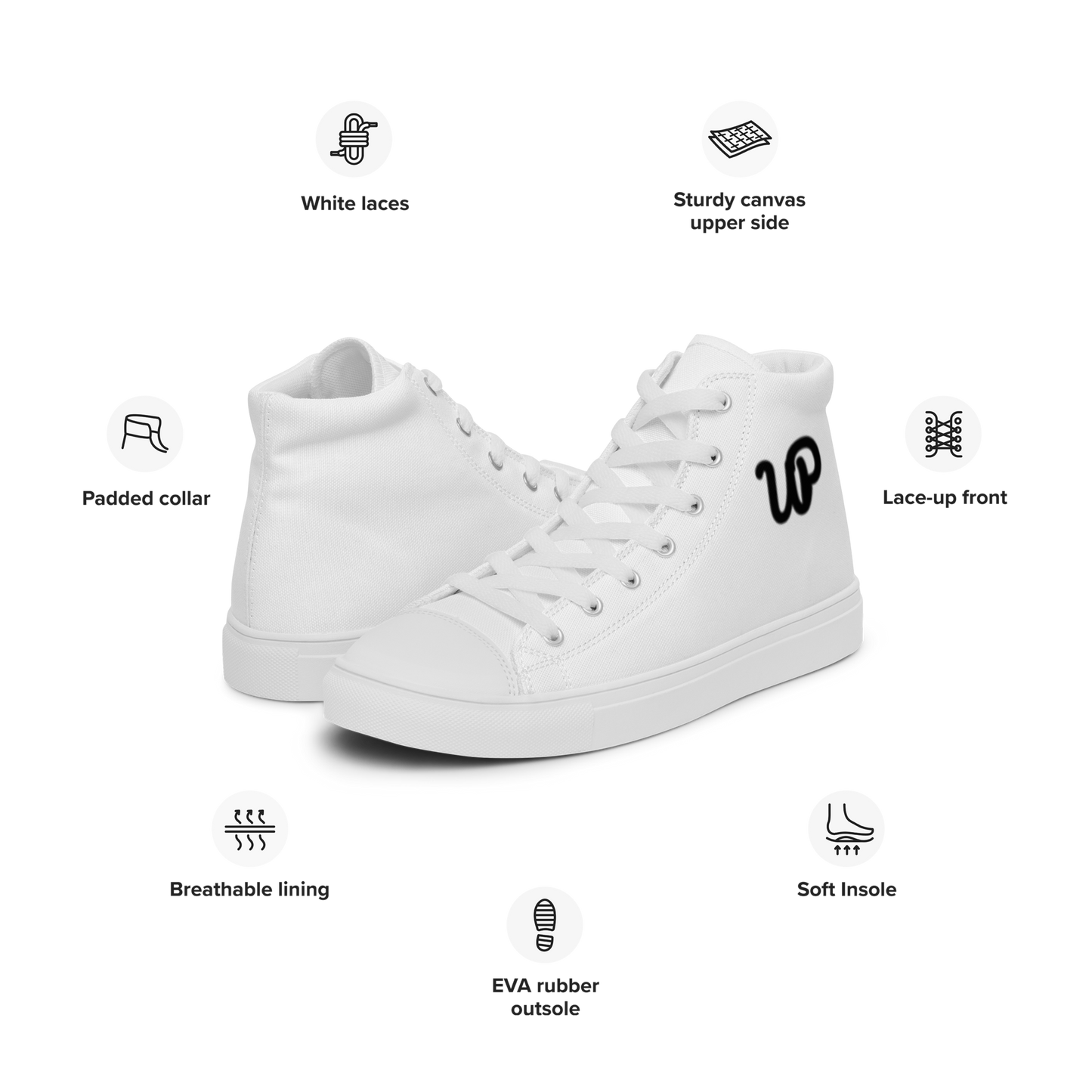 Urban Policy high top canvas shoes.